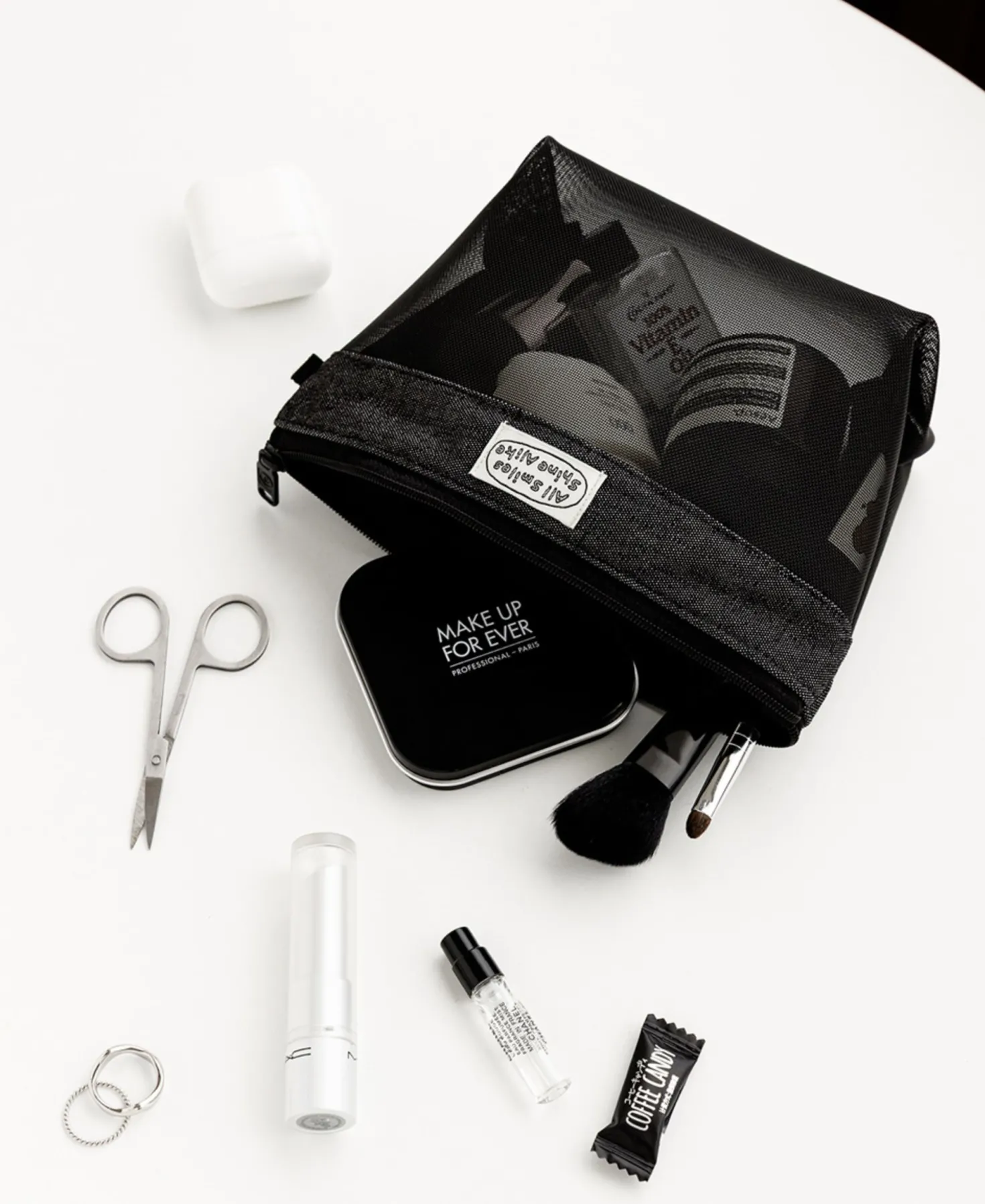 All Smiles Mesh Cosmetic Pouch