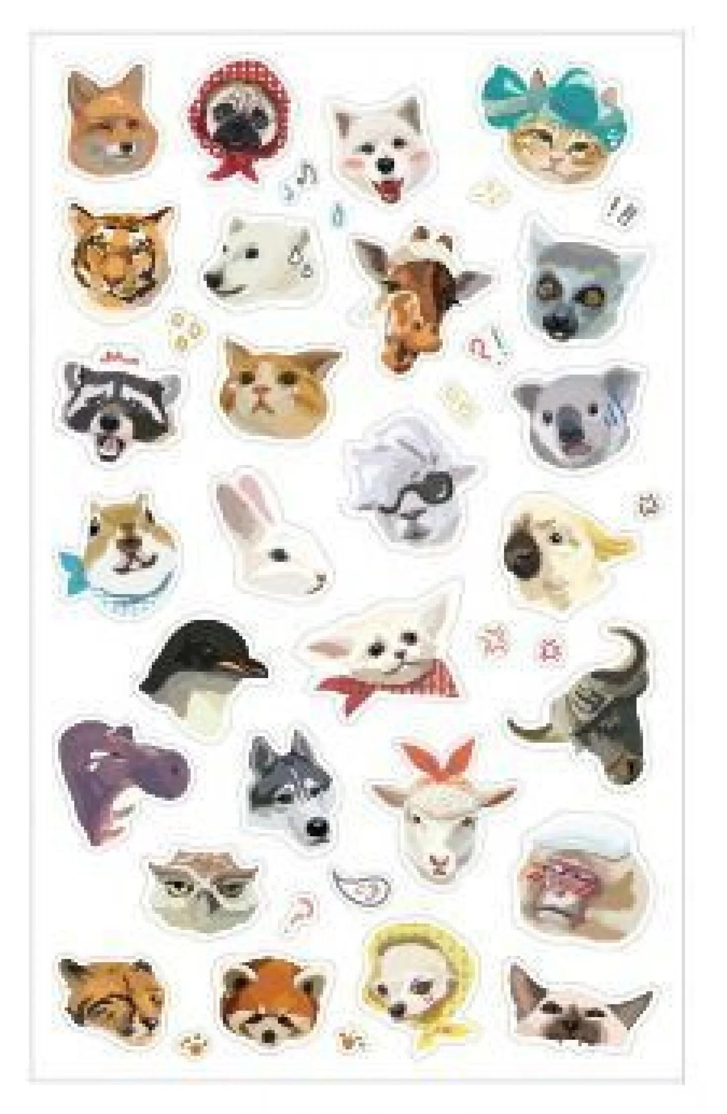 Animal Face Deco Sticker