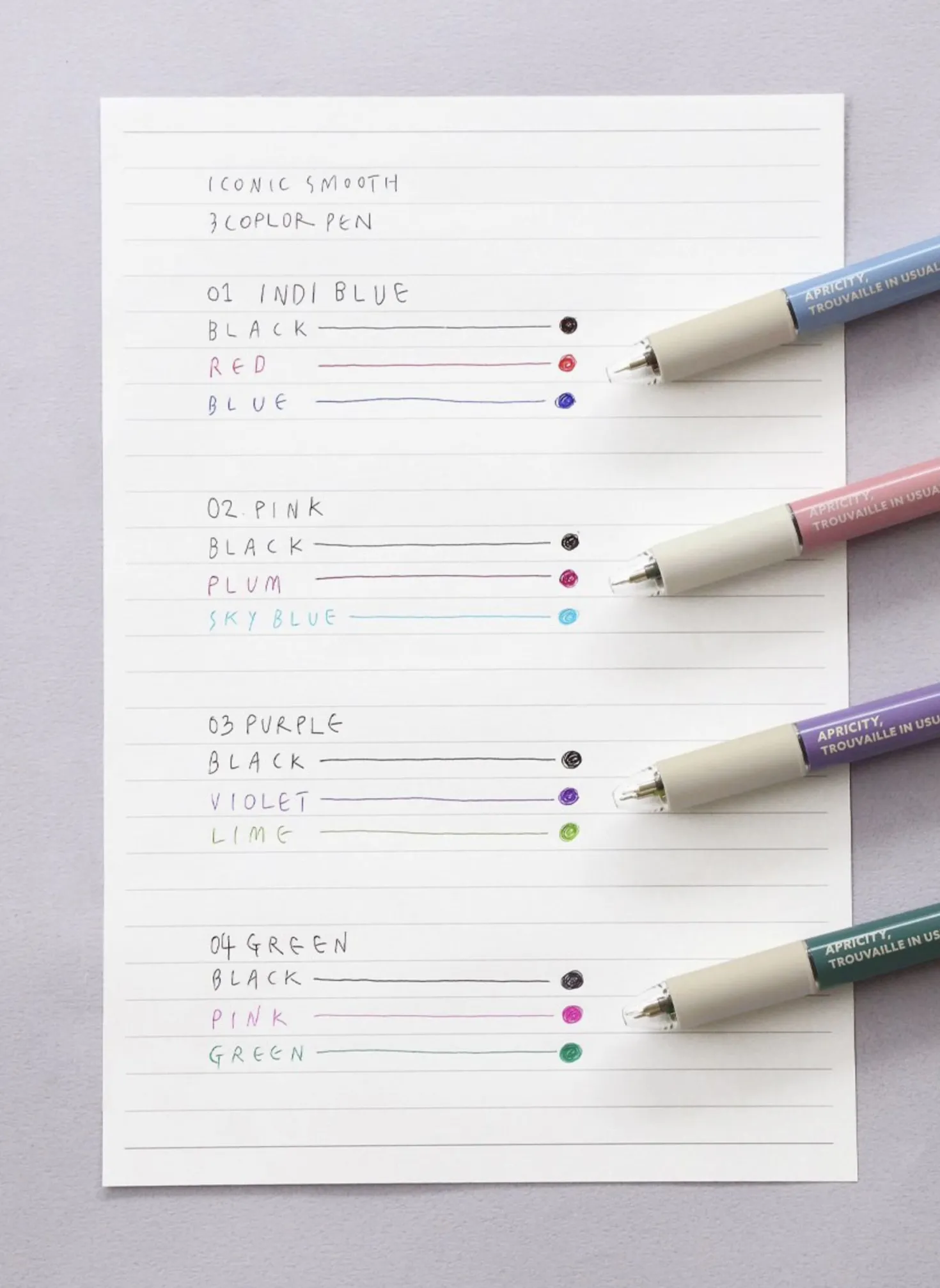 Apricity 3 Color Ball Point Pen