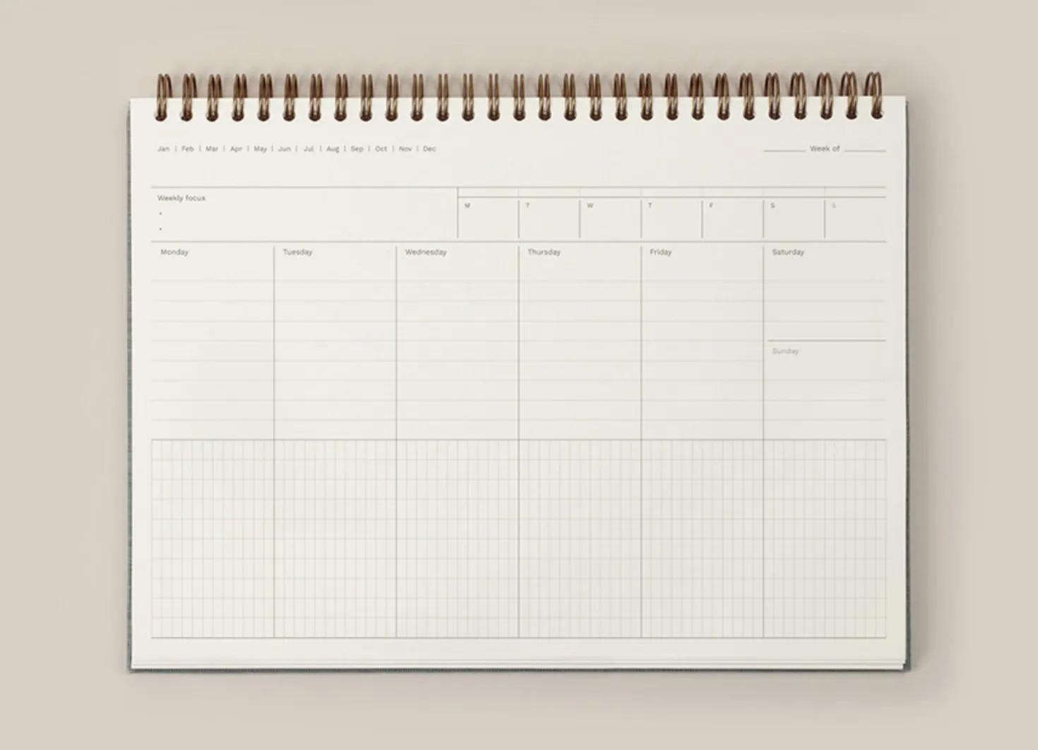 Attitude B5 Spiral Hardcover Weekly Planner