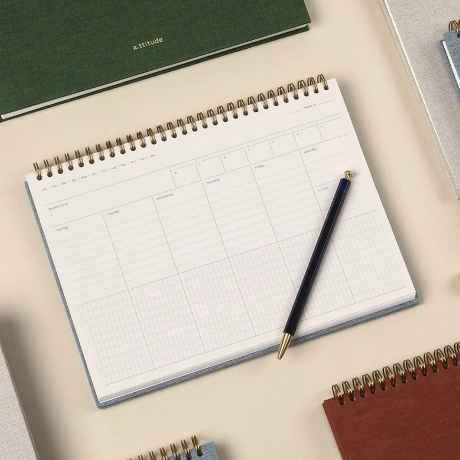 Attitude B5 Spiral Hardcover Weekly Planner