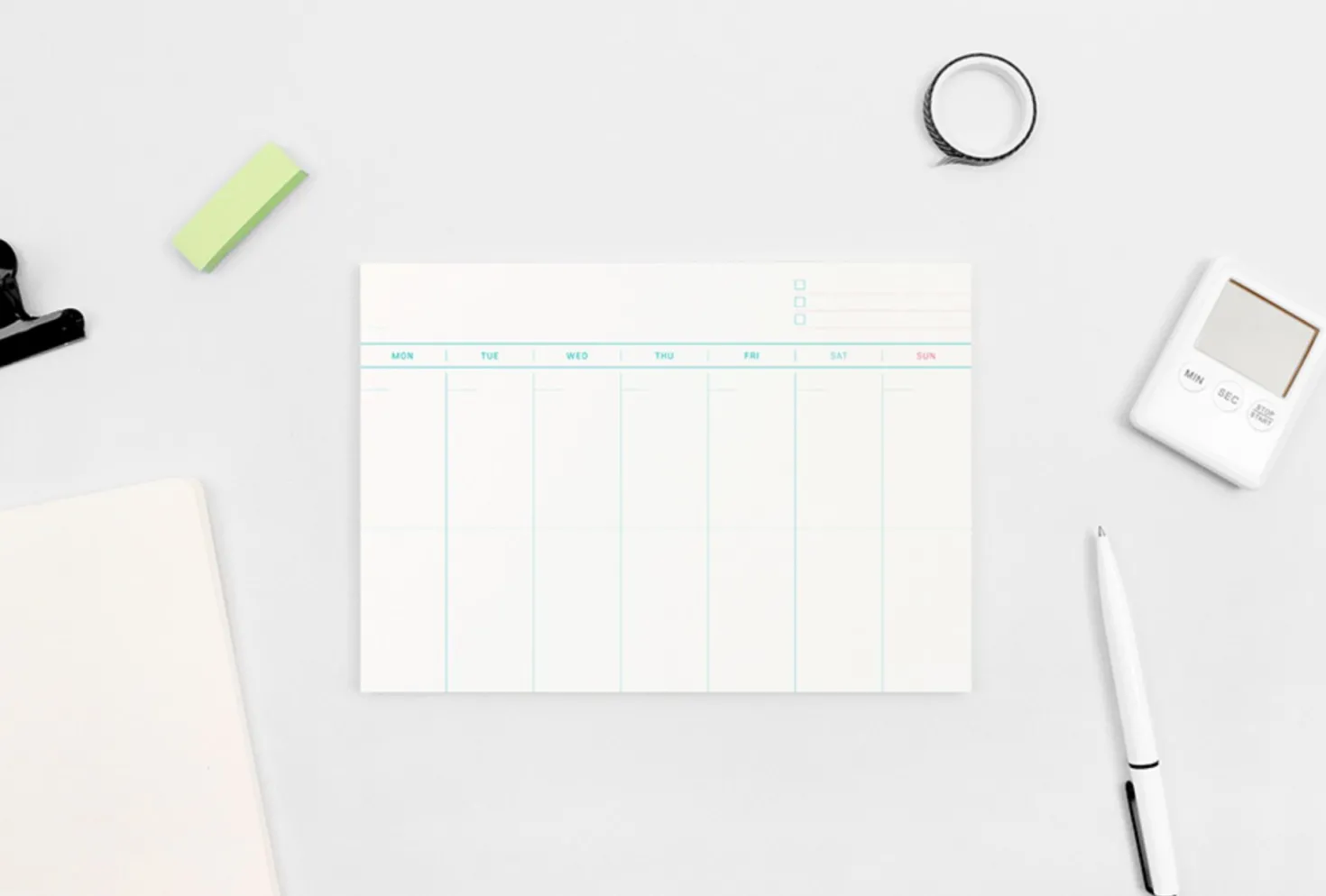 A5 Weekly Schedule Notepad