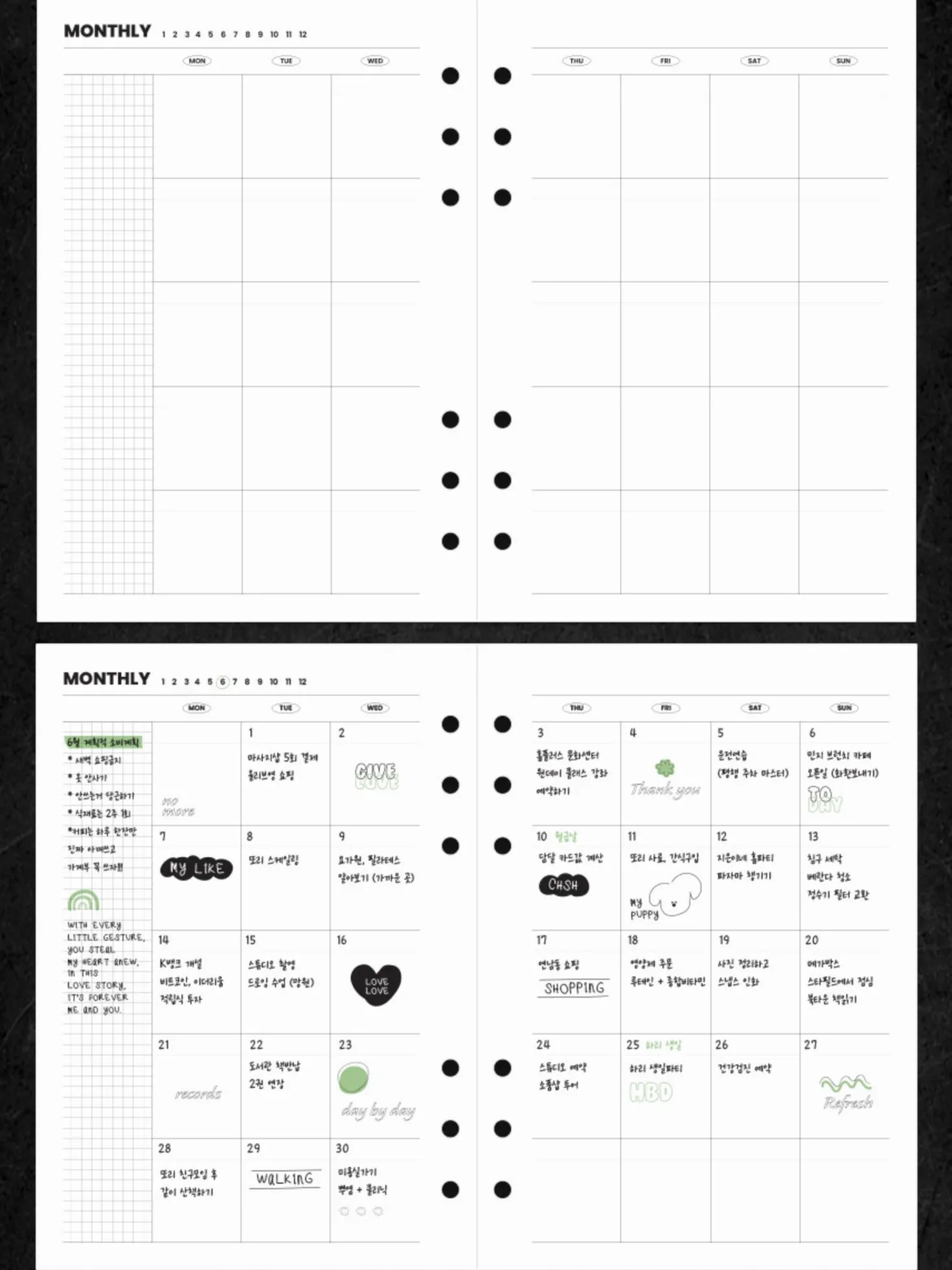 Basic Bulk 6 Ring A5 Planner Refill