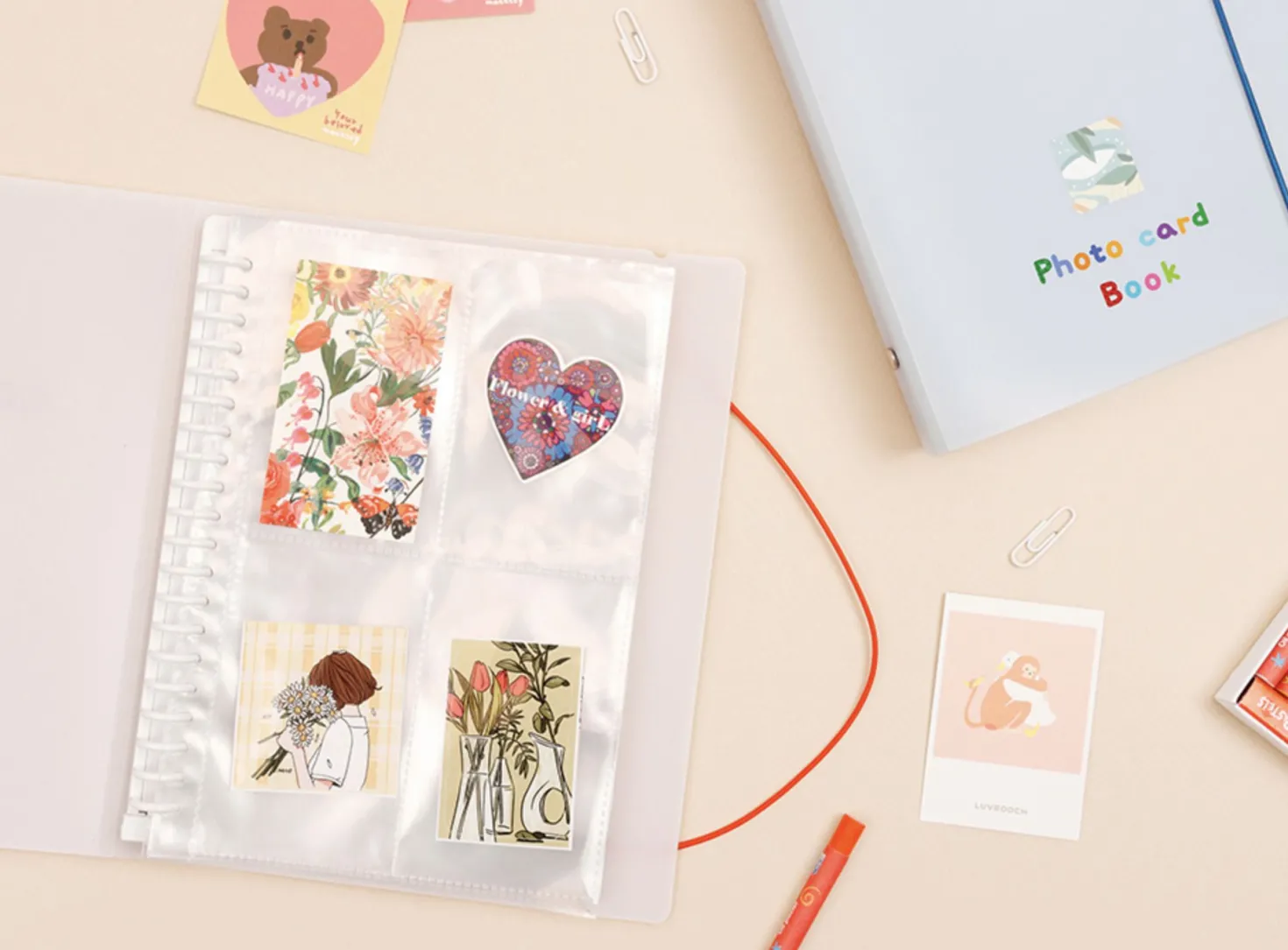 Basic 20 Ring A5 Binder + Card Pocket Set