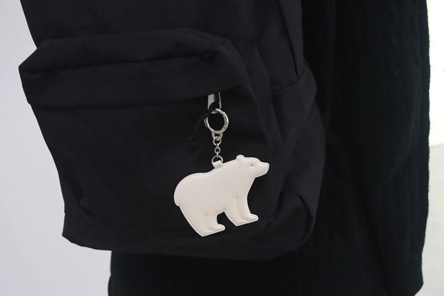 Bear Vegan Leather Key Ring