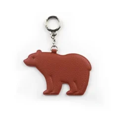 Bear Vegan Leather Key Ring