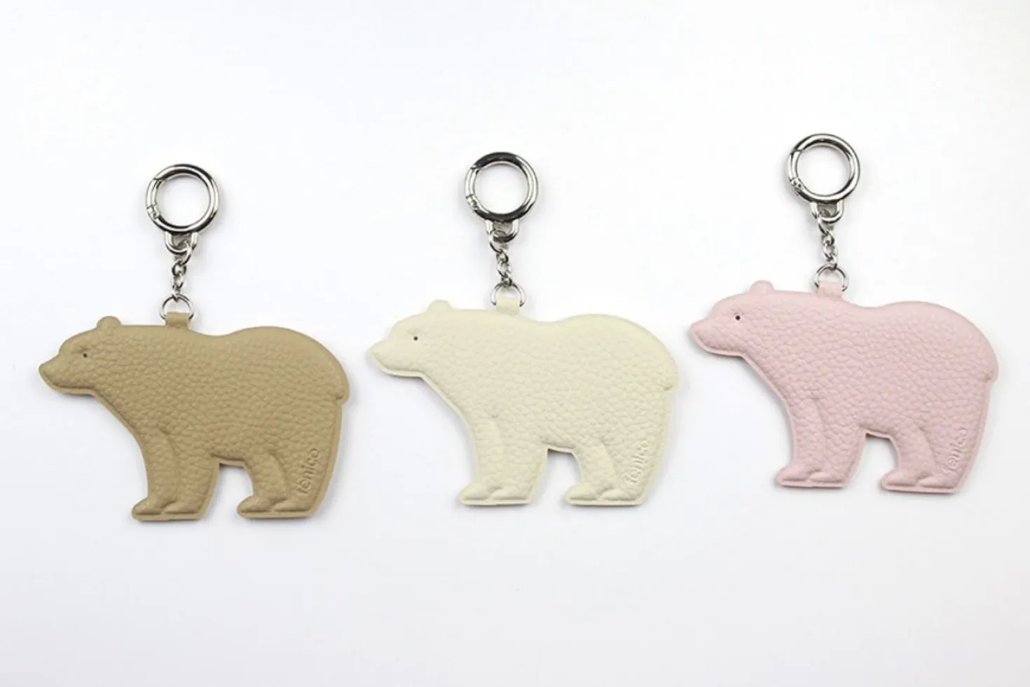 Bear Vegan Leather Key Ring