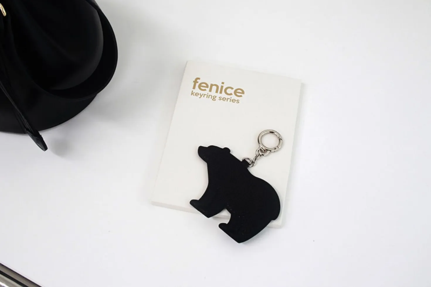 Bear Vegan Leather Key Ring