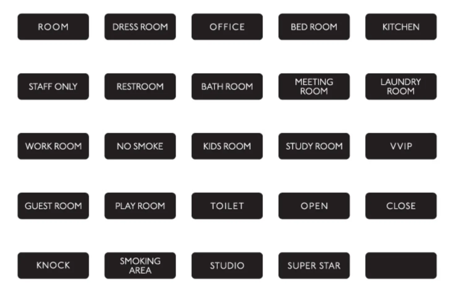 Black Basic Door Sign