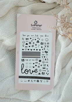 Black Love Nail Deco Sticker