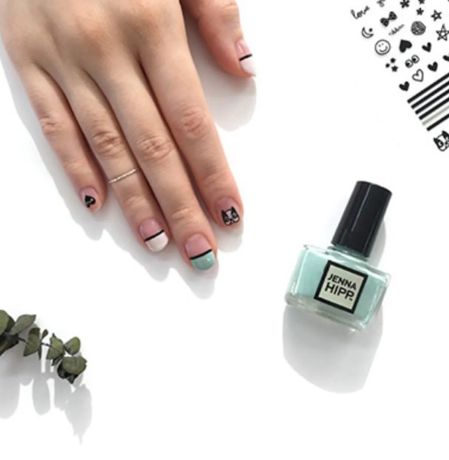 Black Love Nail Deco Sticker