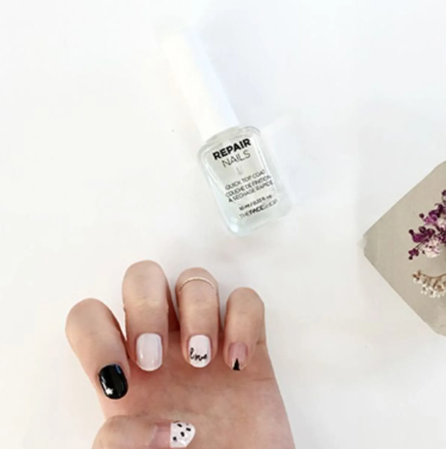 Black Love Nail Deco Sticker