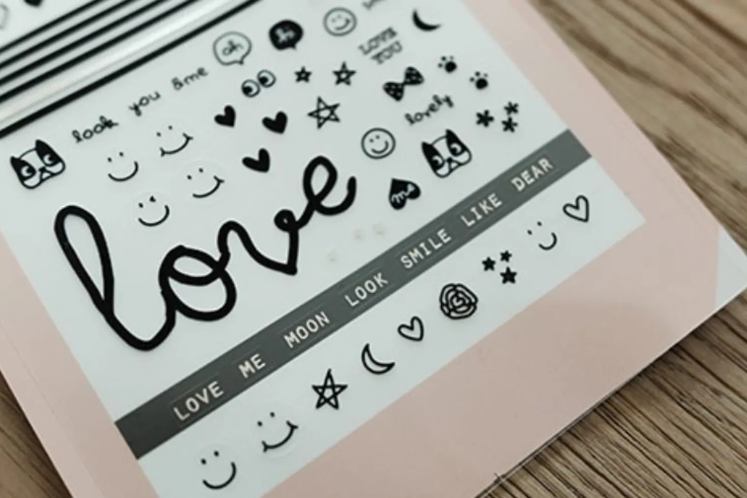 Black Love Nail Deco Sticker