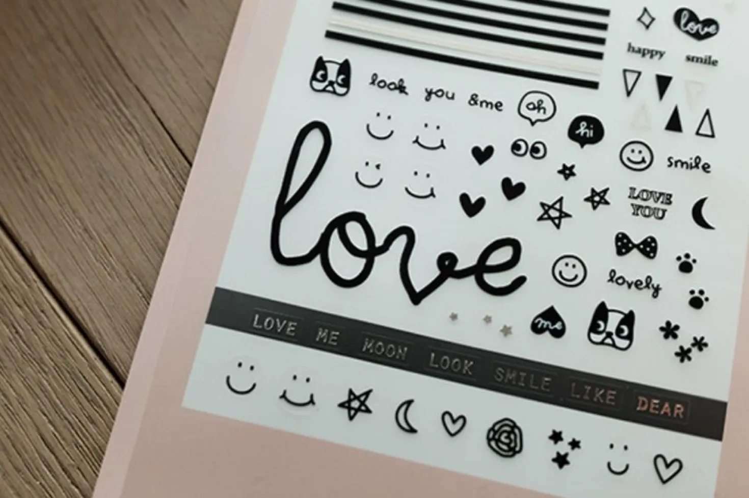 Black Love Nail Deco Sticker