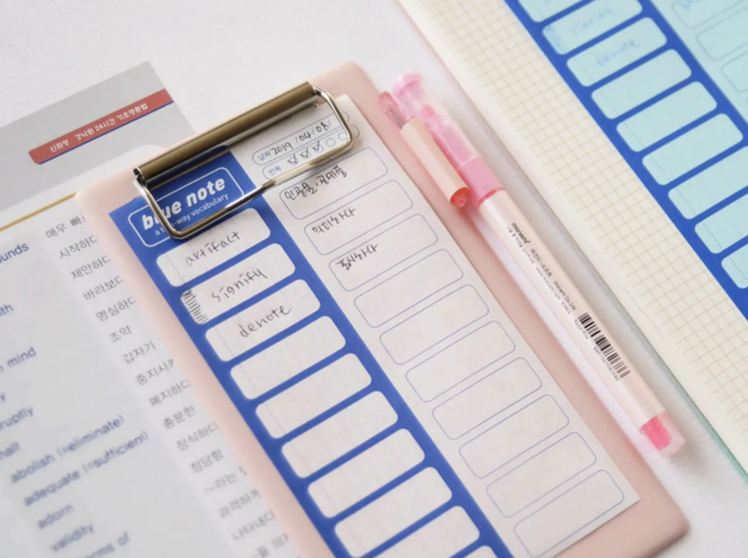 Blue Vocabulary Notepad