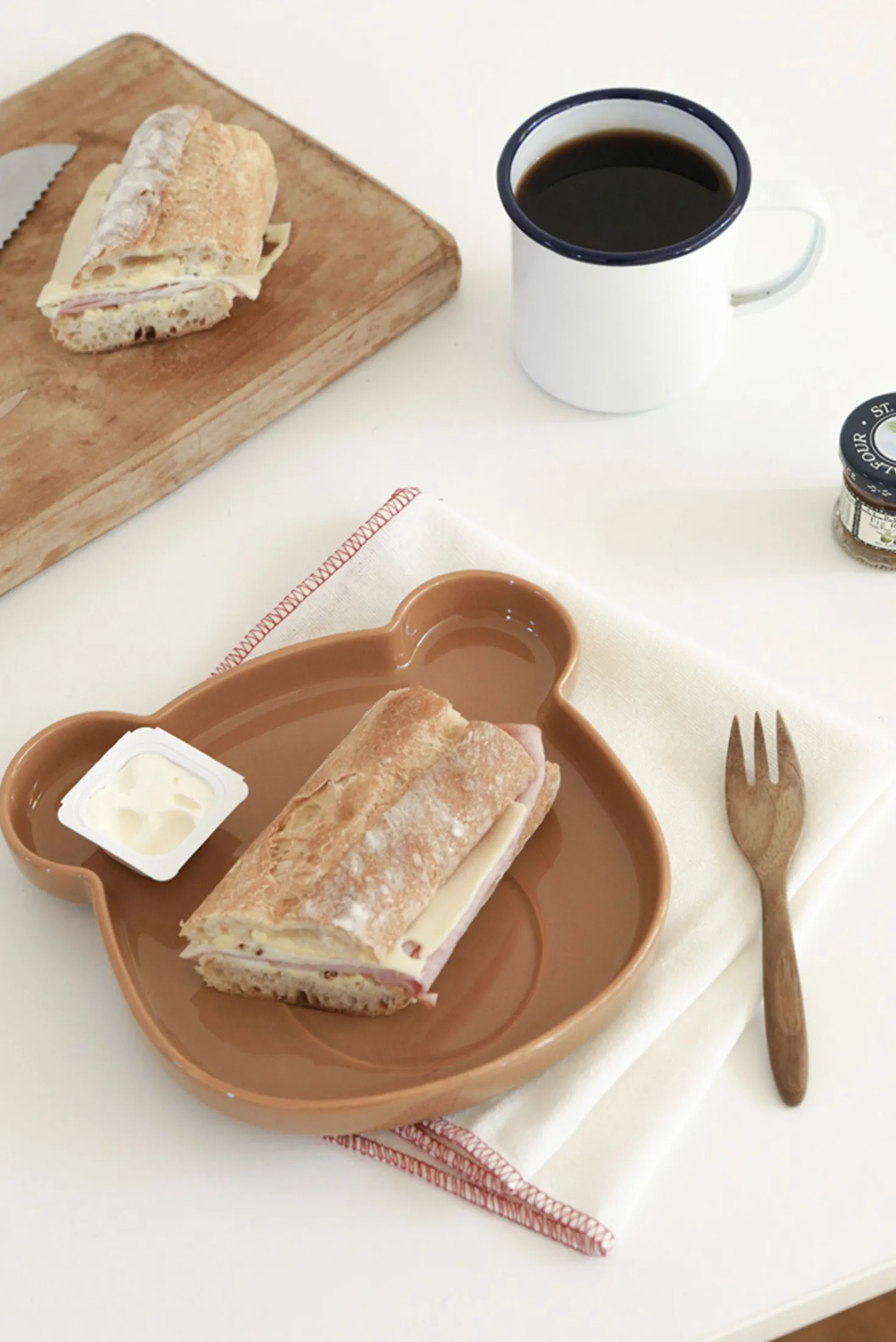 Brown Cozy Bear Bowl & Plate Set