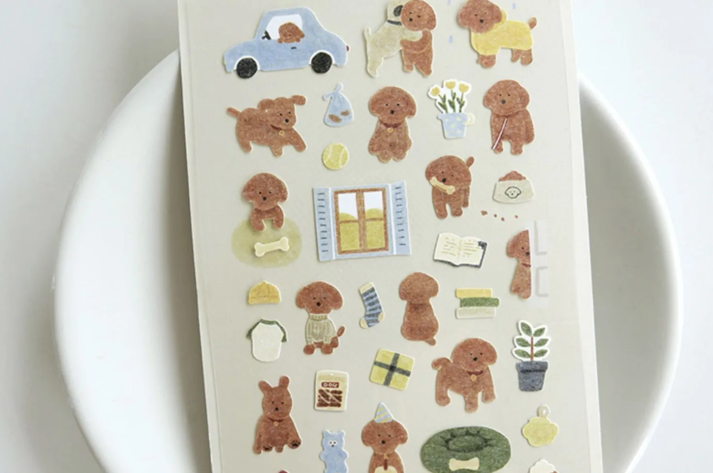 Brown Puppy's Life Deco Sticker