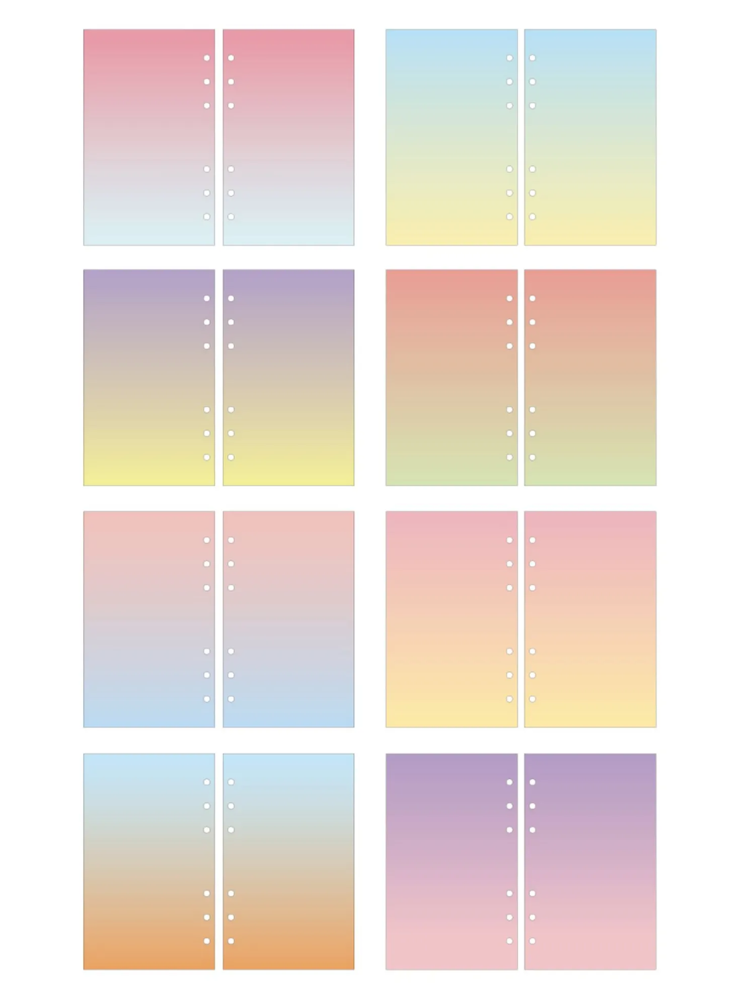 Bulk 6 Ring A6 Gradient Note Refill