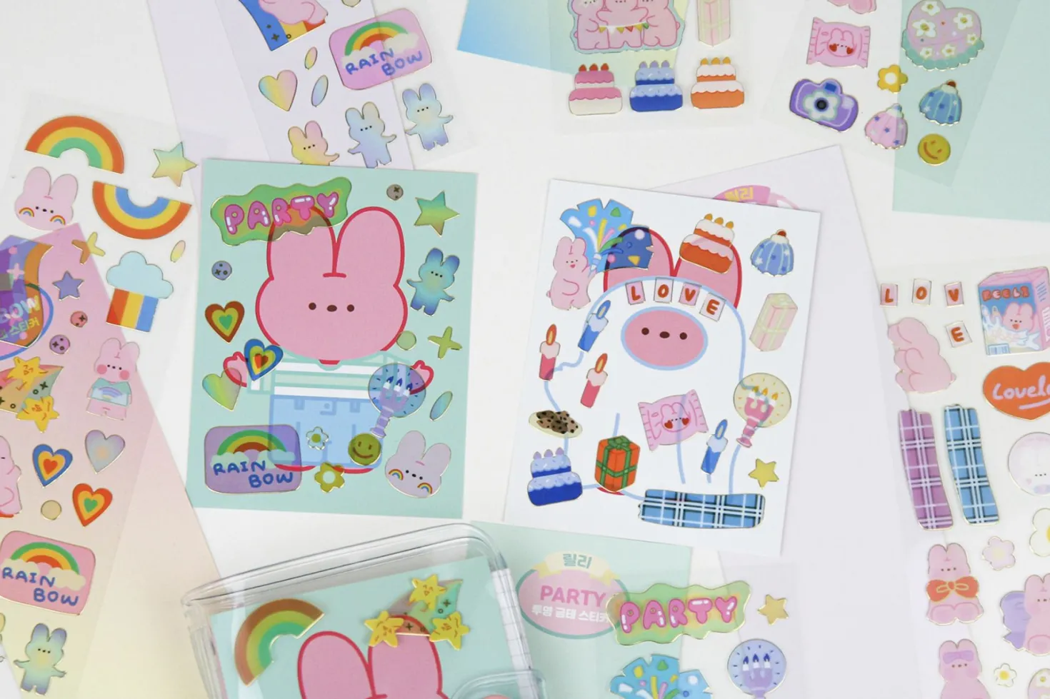 Bunny Gold Line Deco Sticker