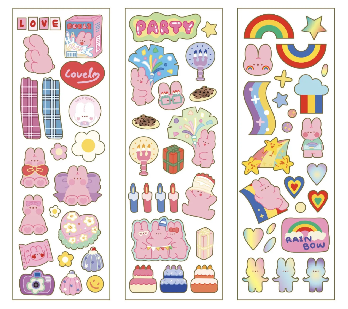 Bunny Gold Line Deco Sticker