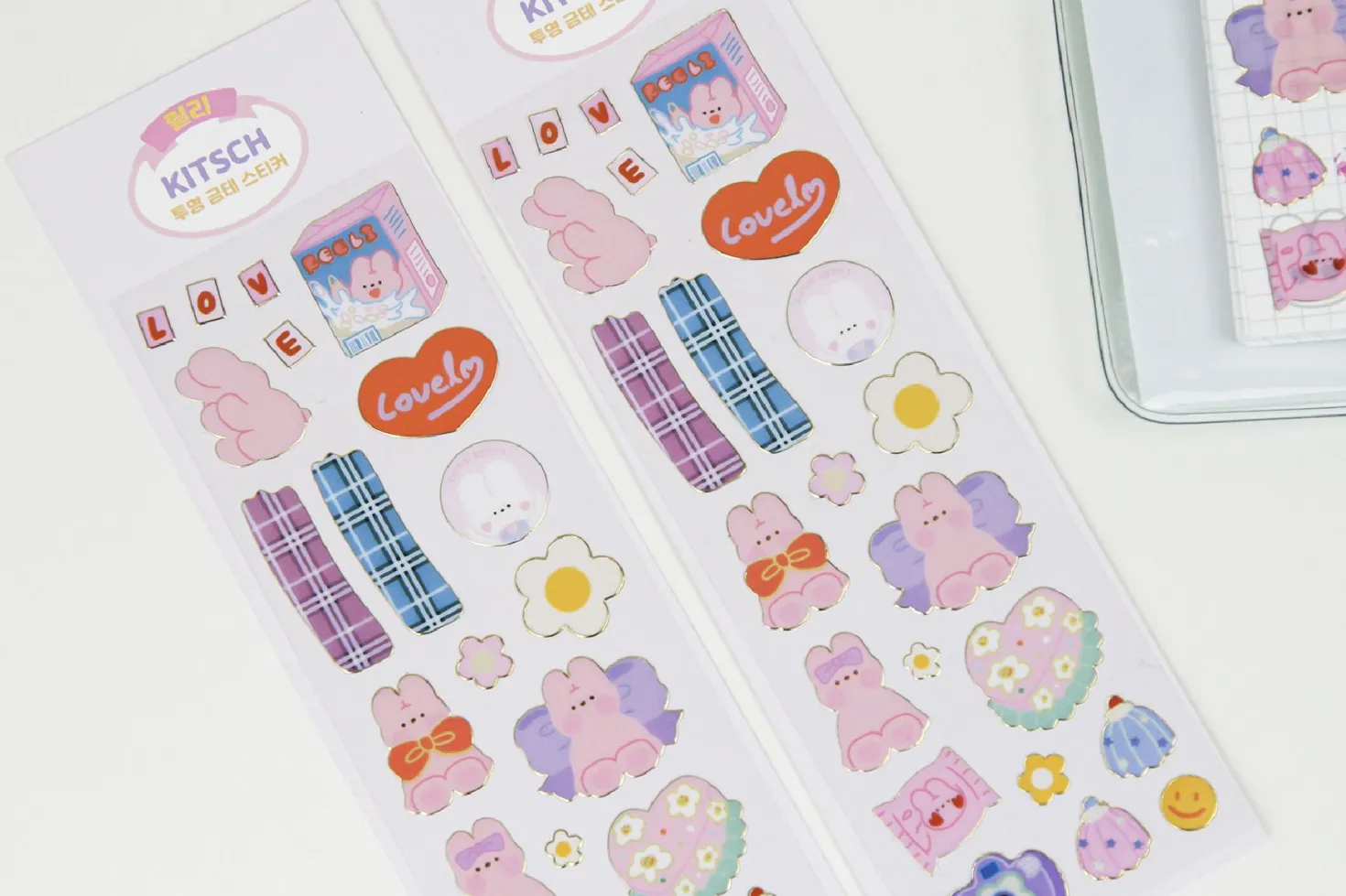 Bunny Gold Line Deco Sticker