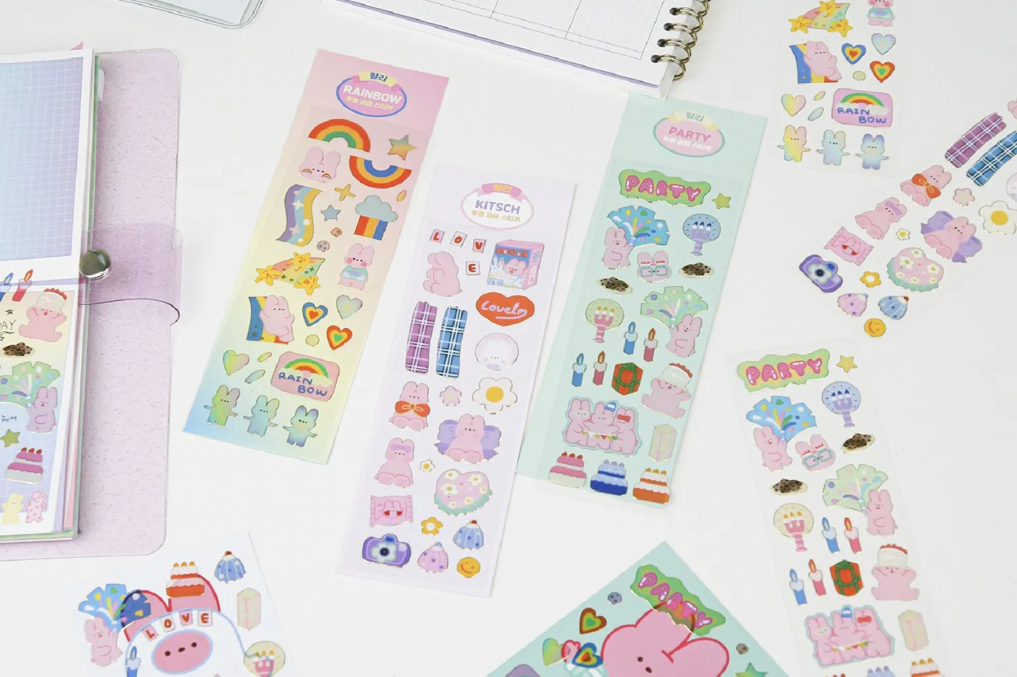 Bunny Gold Line Deco Sticker