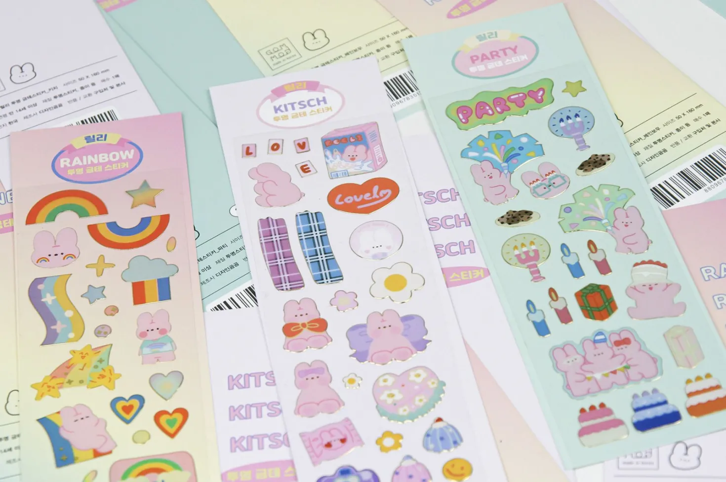 Bunny Gold Line Deco Sticker