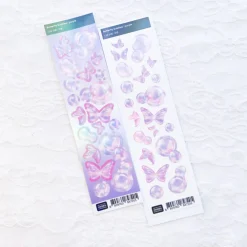 Butterfly Bubble Hologram Slim Sticker