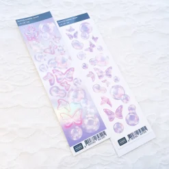 Butterfly Bubble Hologram Slim Sticker