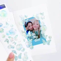Butterfly Bubble Hologram Slim Sticker