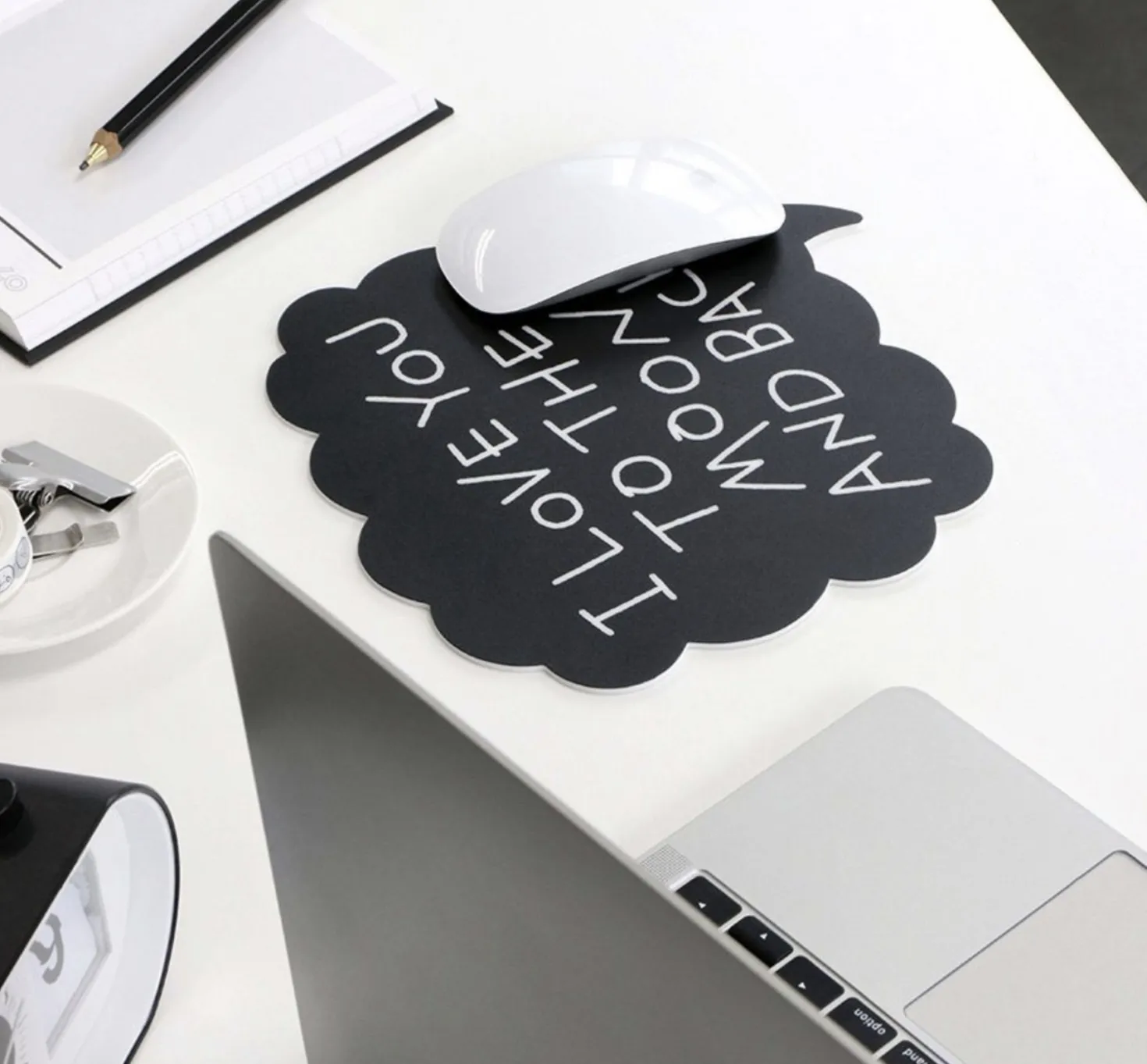 B&W Doodle Mouse Pad