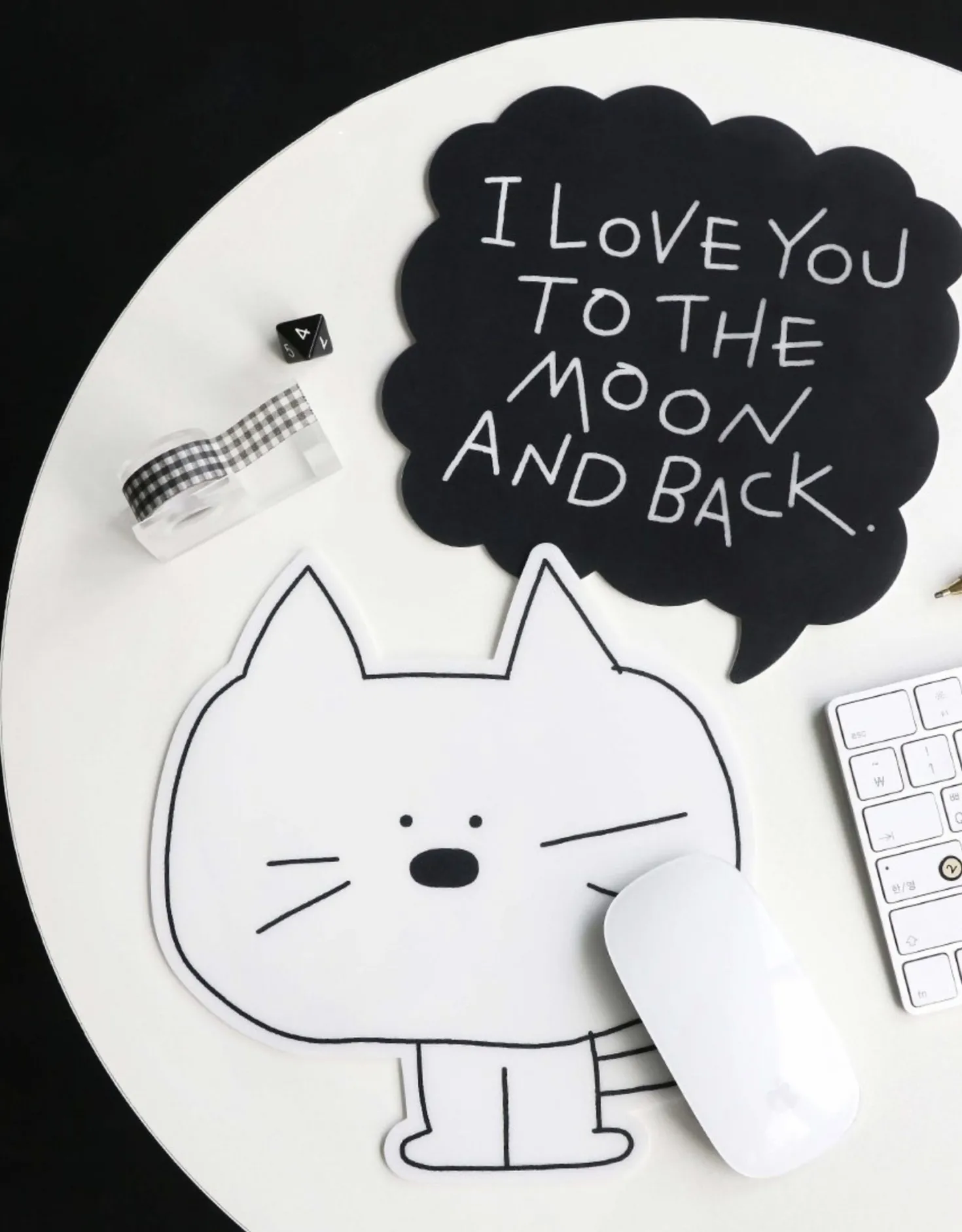 B&W Doodle Mouse Pad