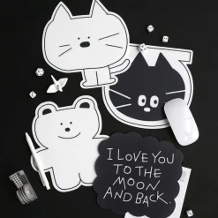 B&W Doodle Mouse Pad