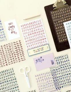Calligraphy Alphabet&Number Sticker Set