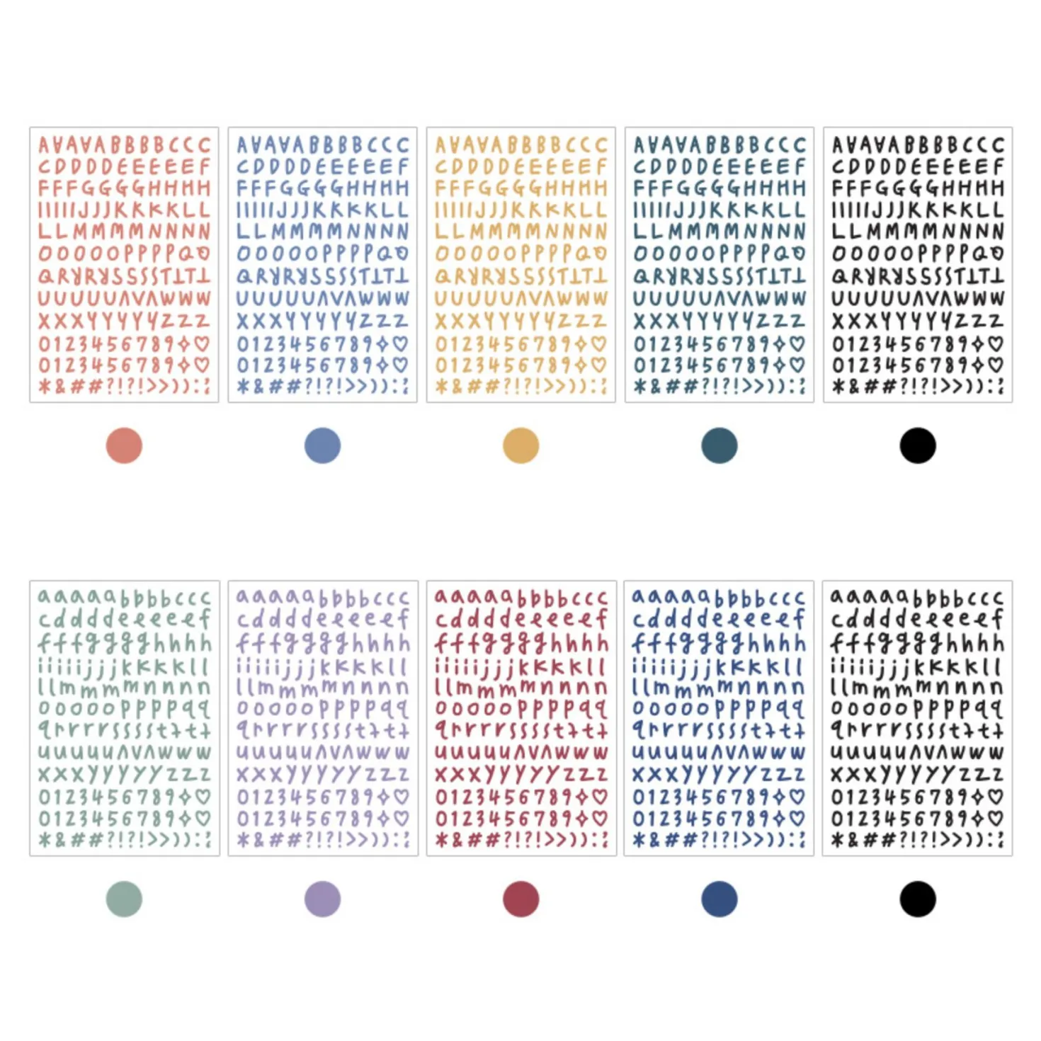 Calligraphy Alphabet&Number Sticker Set