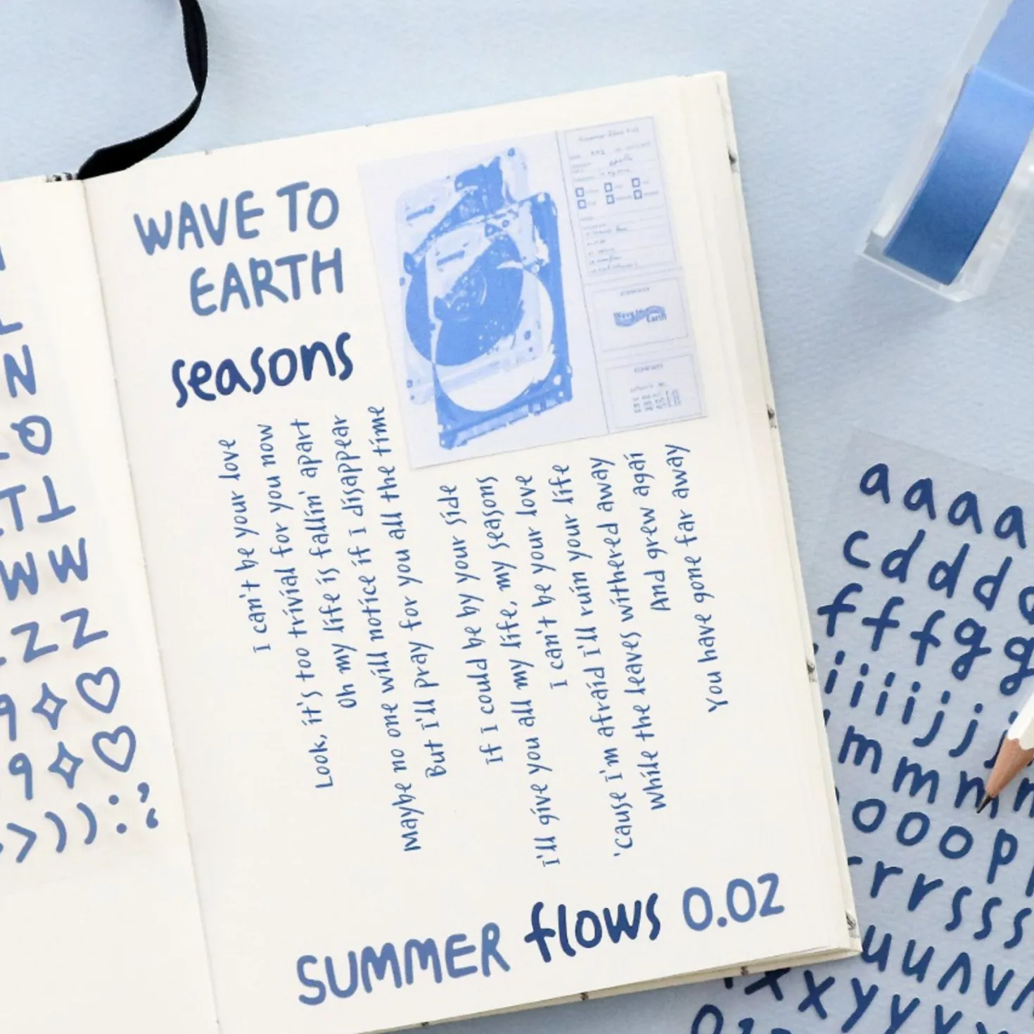 Calligraphy Alphabet&Number Sticker Set