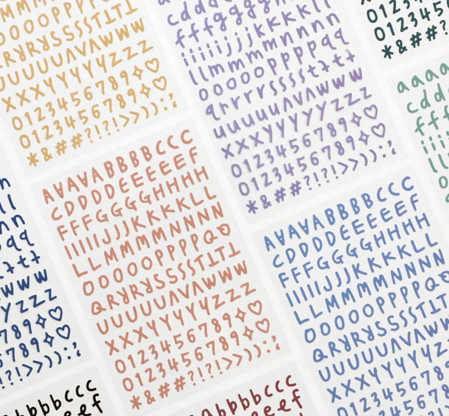 Calligraphy Alphabet&Number Sticker Set