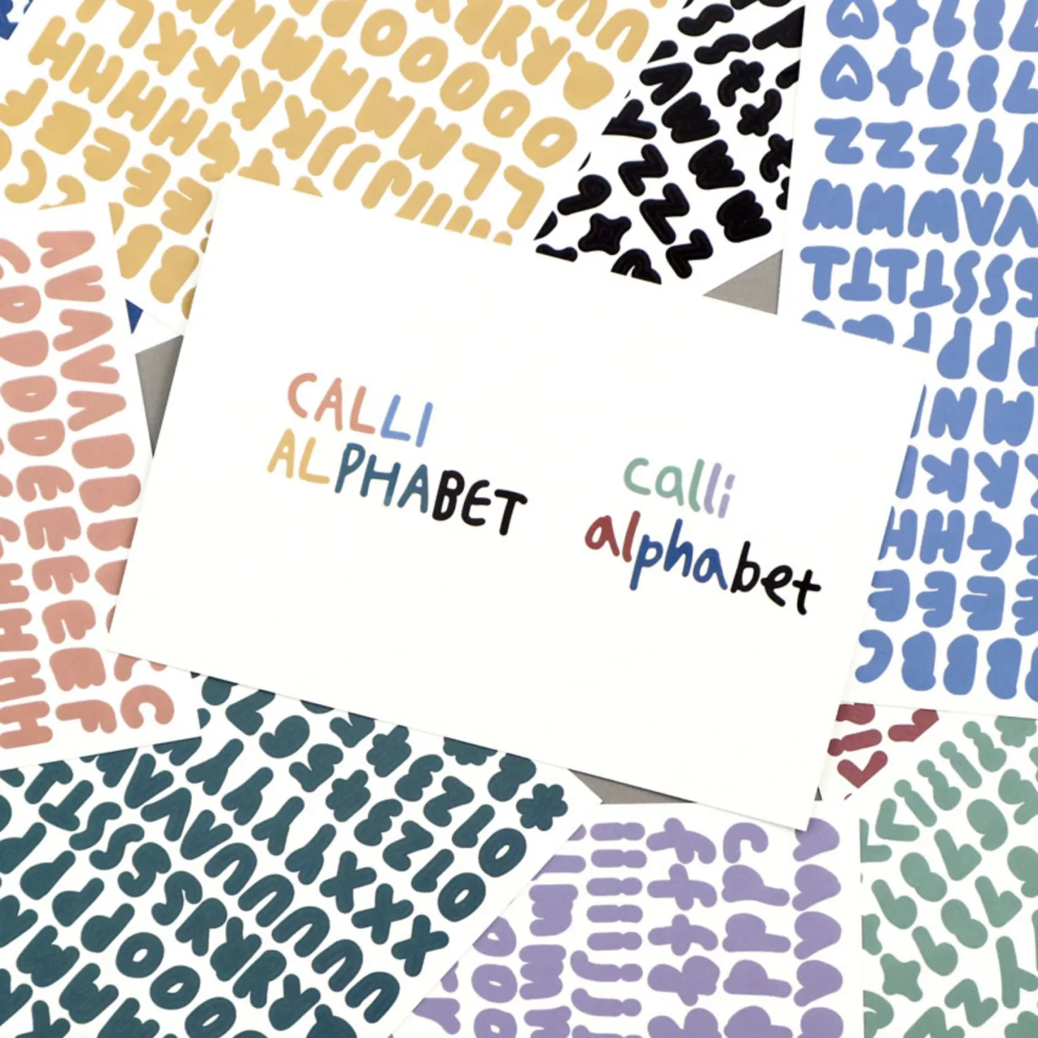 Calligraphy Alphabet&Number Sticker Set