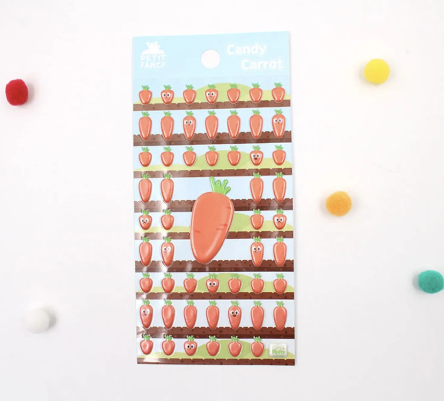 Candy Carrot Puffy Deco Sticker