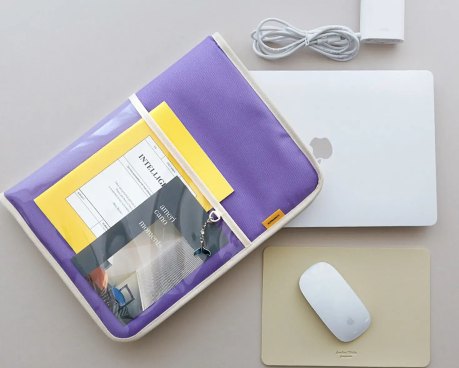 Canvas 13 in. Laptop Pouch + Mouse Pad Set