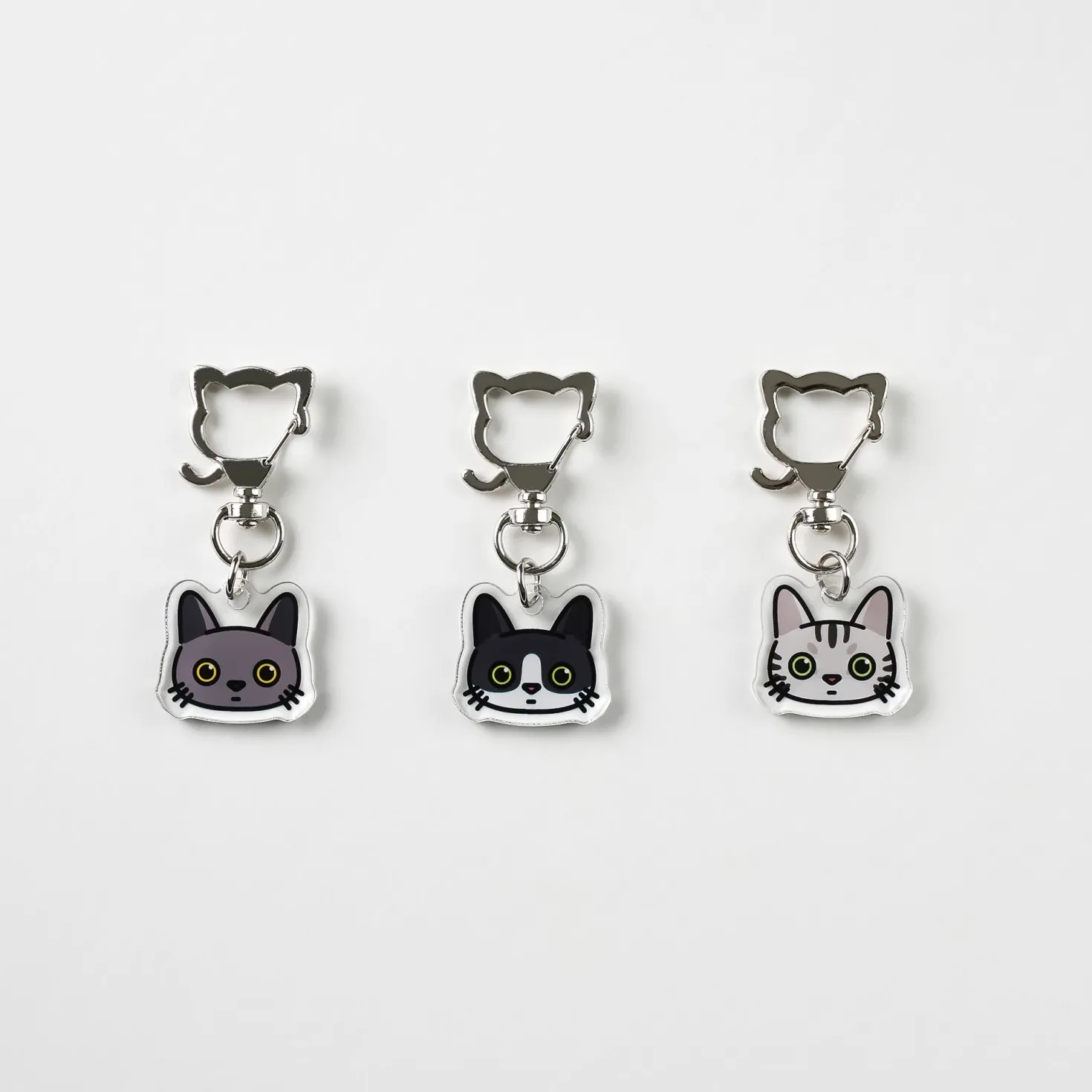 Cat Face Acrylic Key Ring