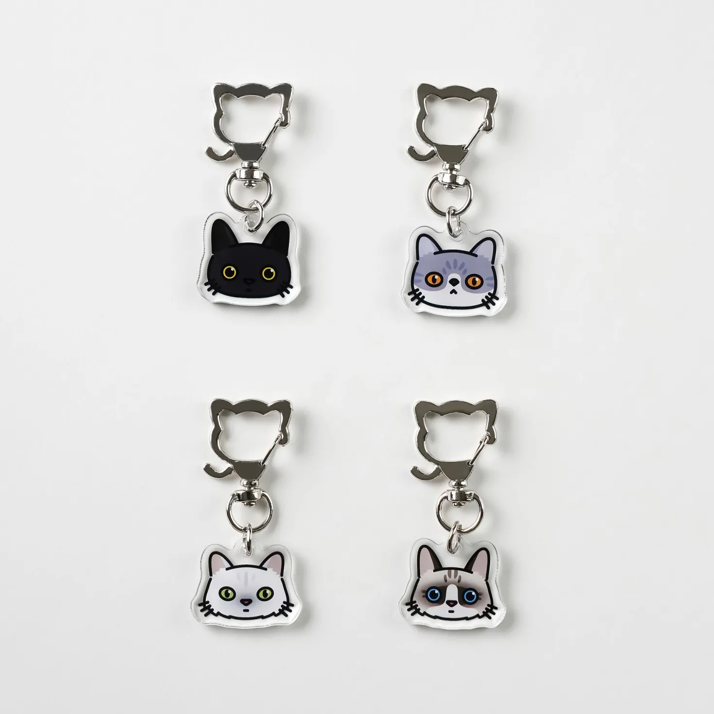 Cat Face Acrylic Key Ring