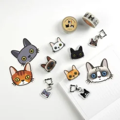 Cat Face Acrylic Key Ring