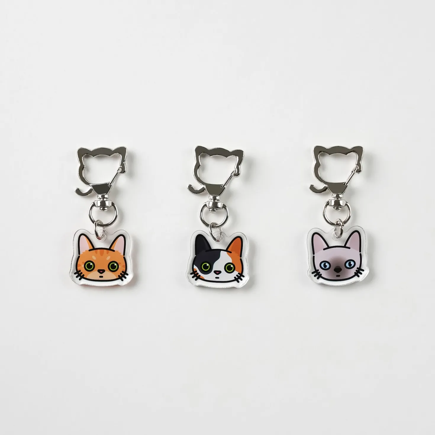 Cat Face Acrylic Key Ring