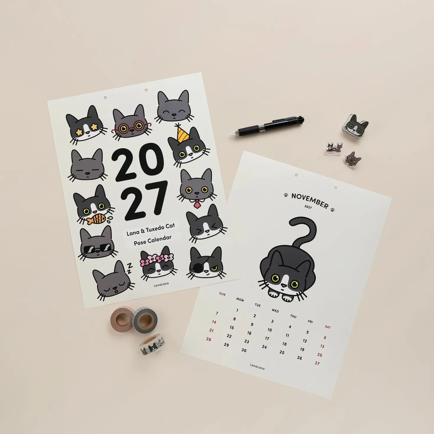 Cat Face Double-sided Acrylic Clip