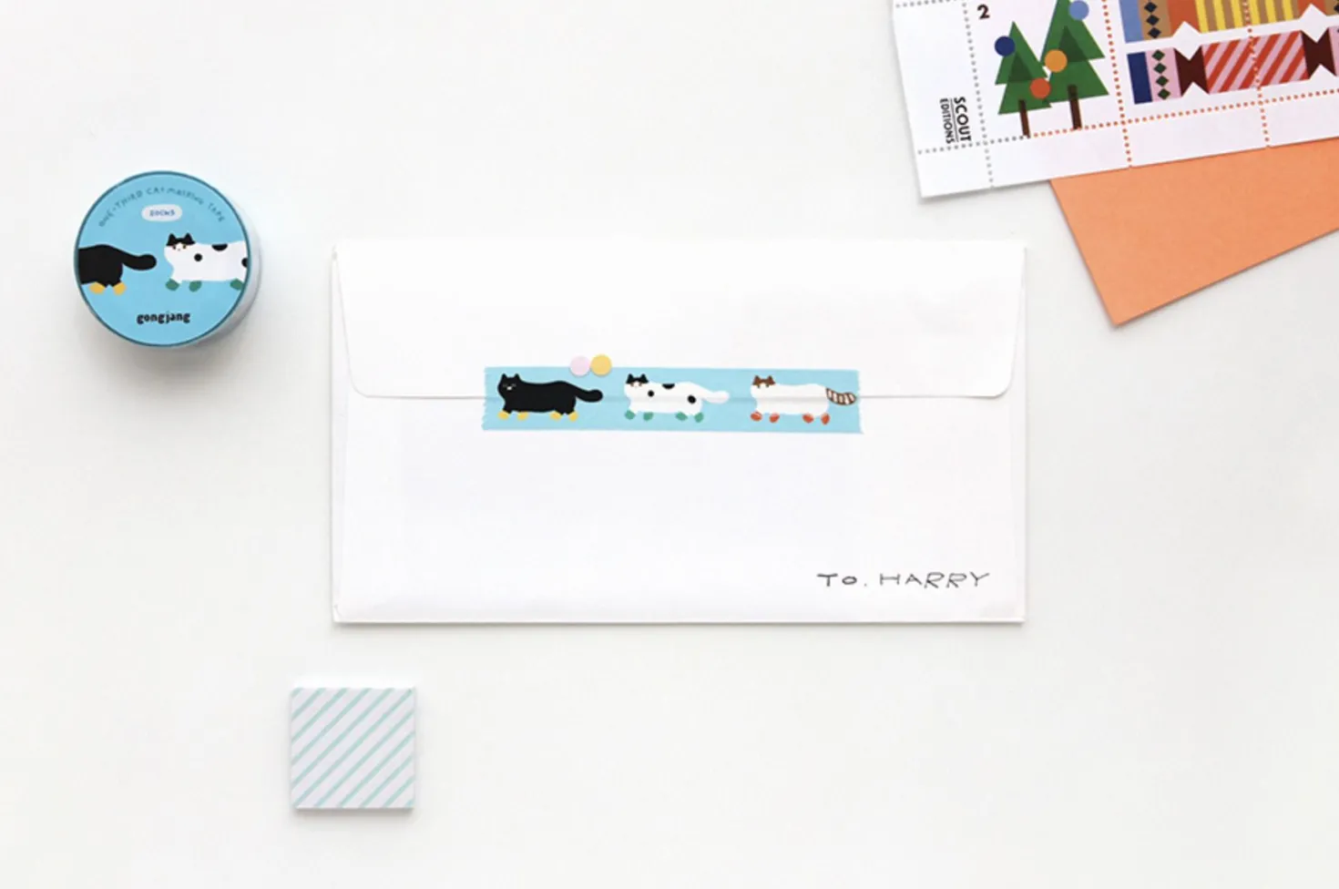 Cat Illustration Masking Tape