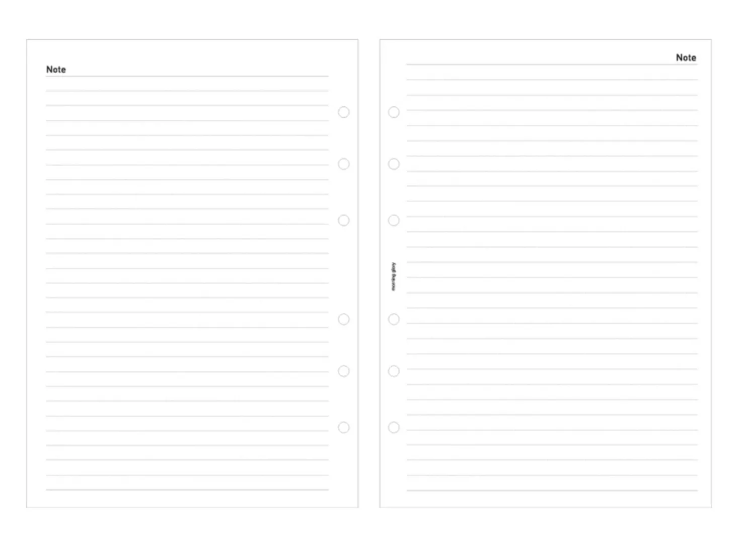 Classic 6 Ring A5 Lined Note Refill
