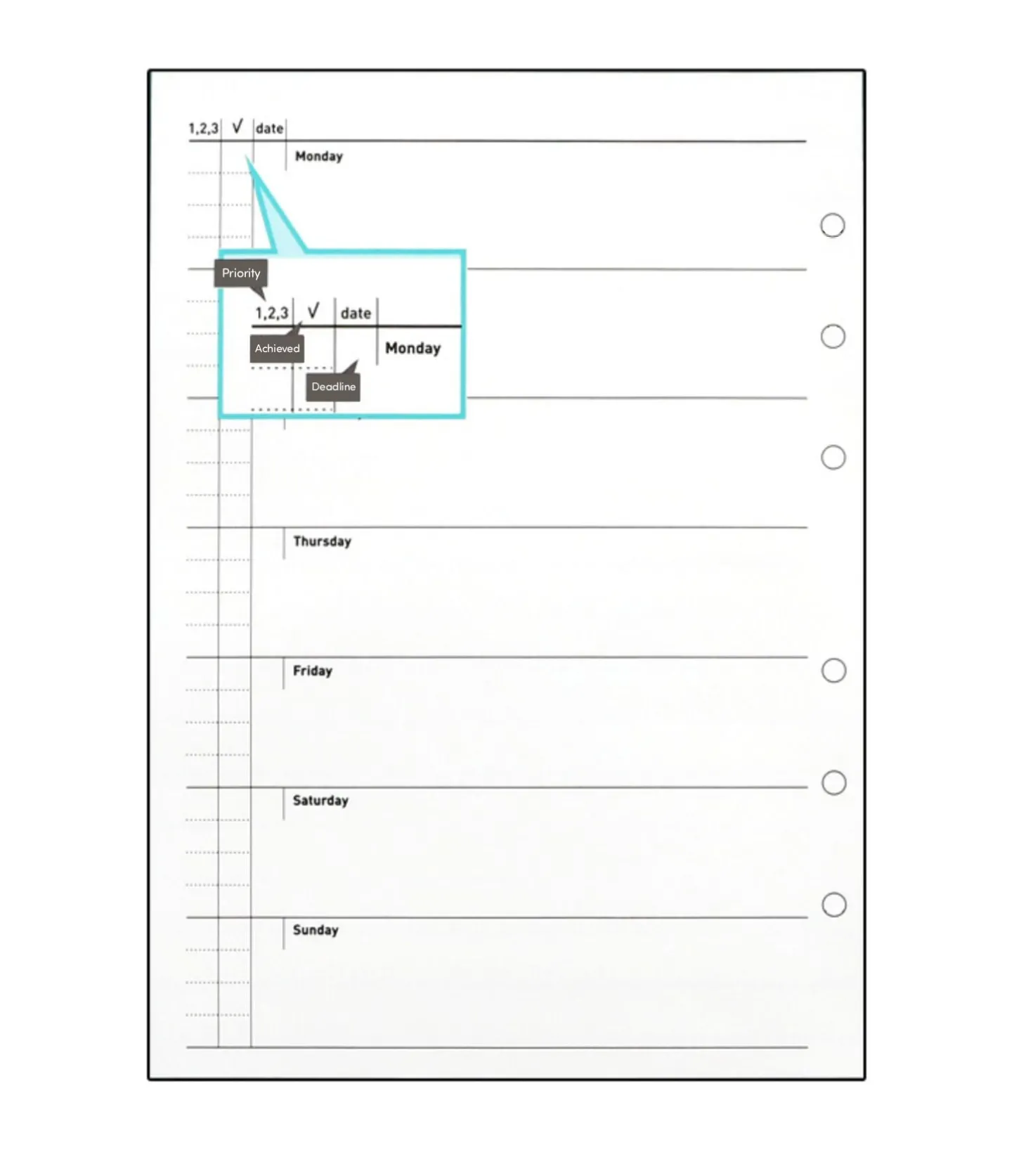 Classic 6 Ring A5 Planner Refill