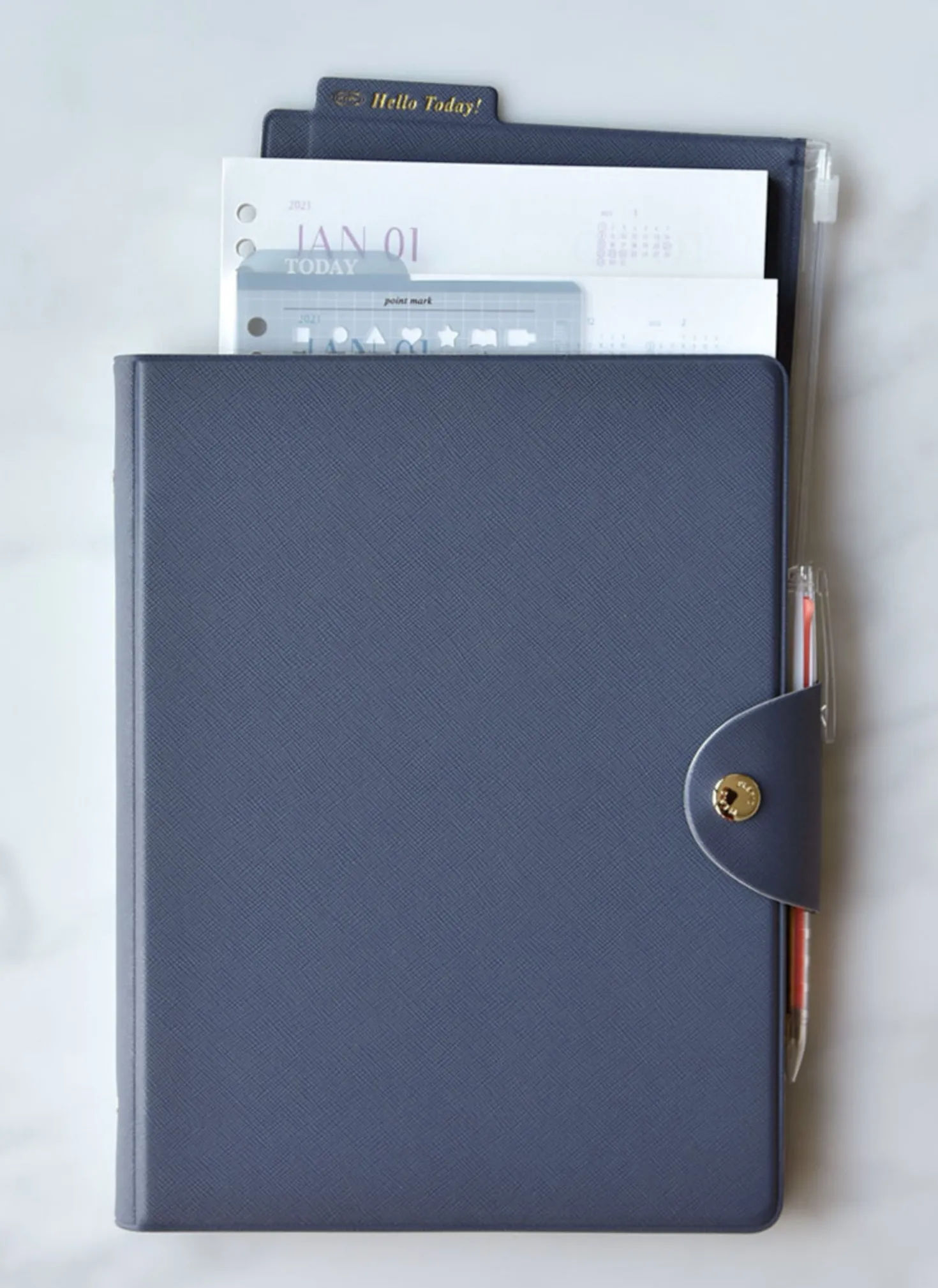 Classy Leather 6 Ring A5 Zipper Pocket