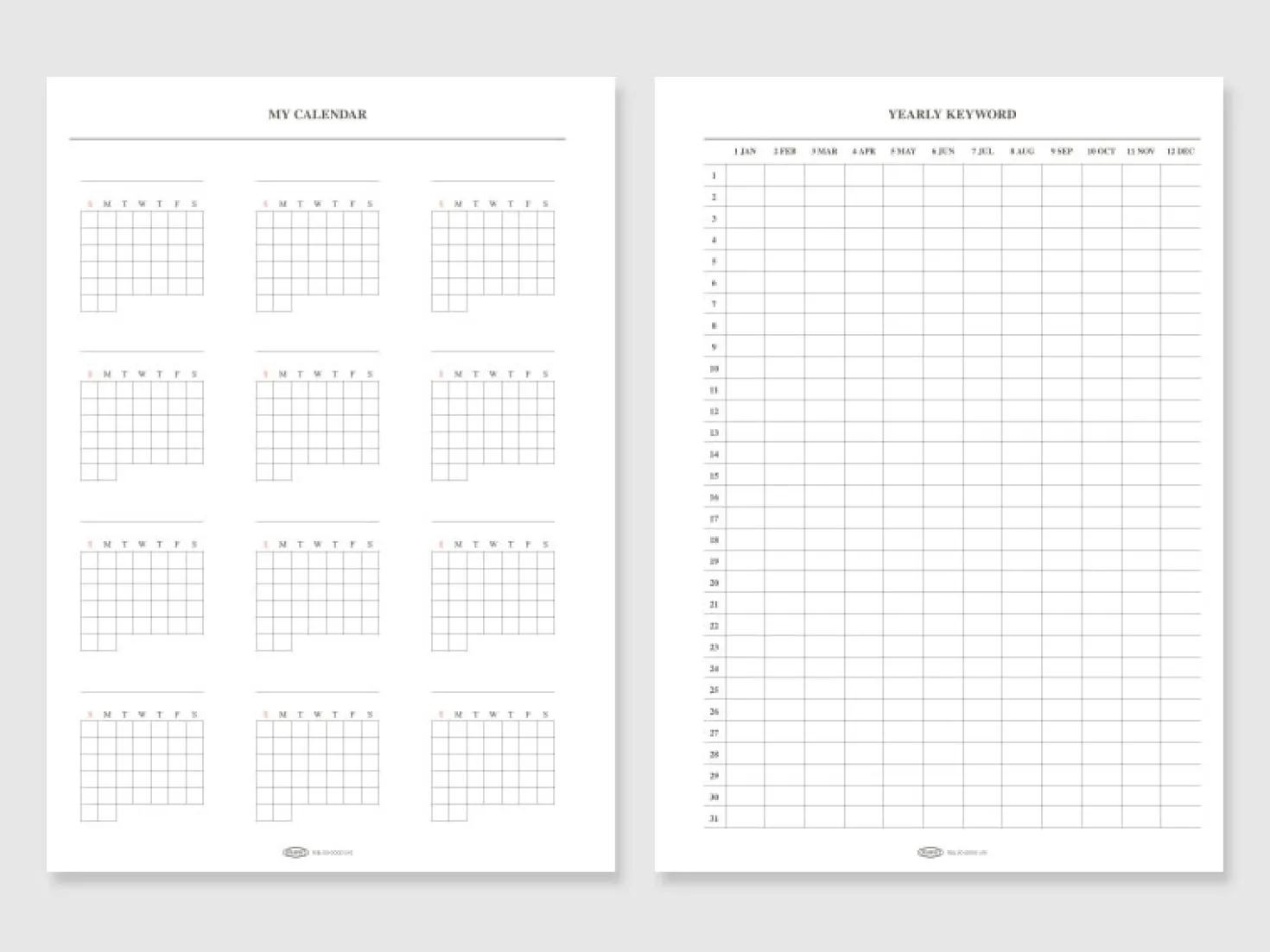Classy Standard Index Weekly Planner